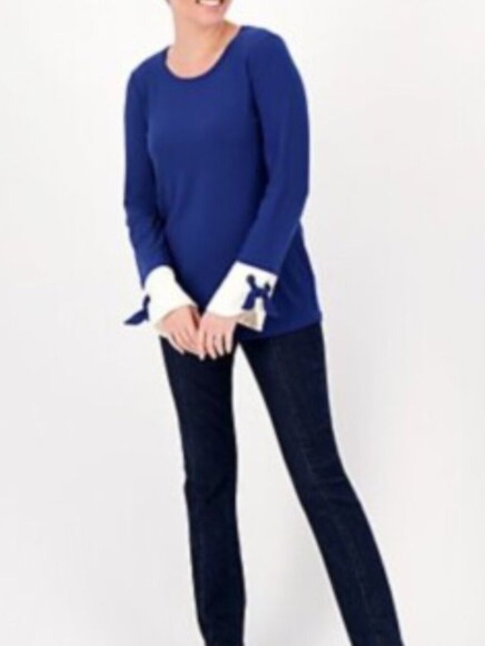 Susan Graver liquid knit long sleeve top shirt Large soft pullover luxury style